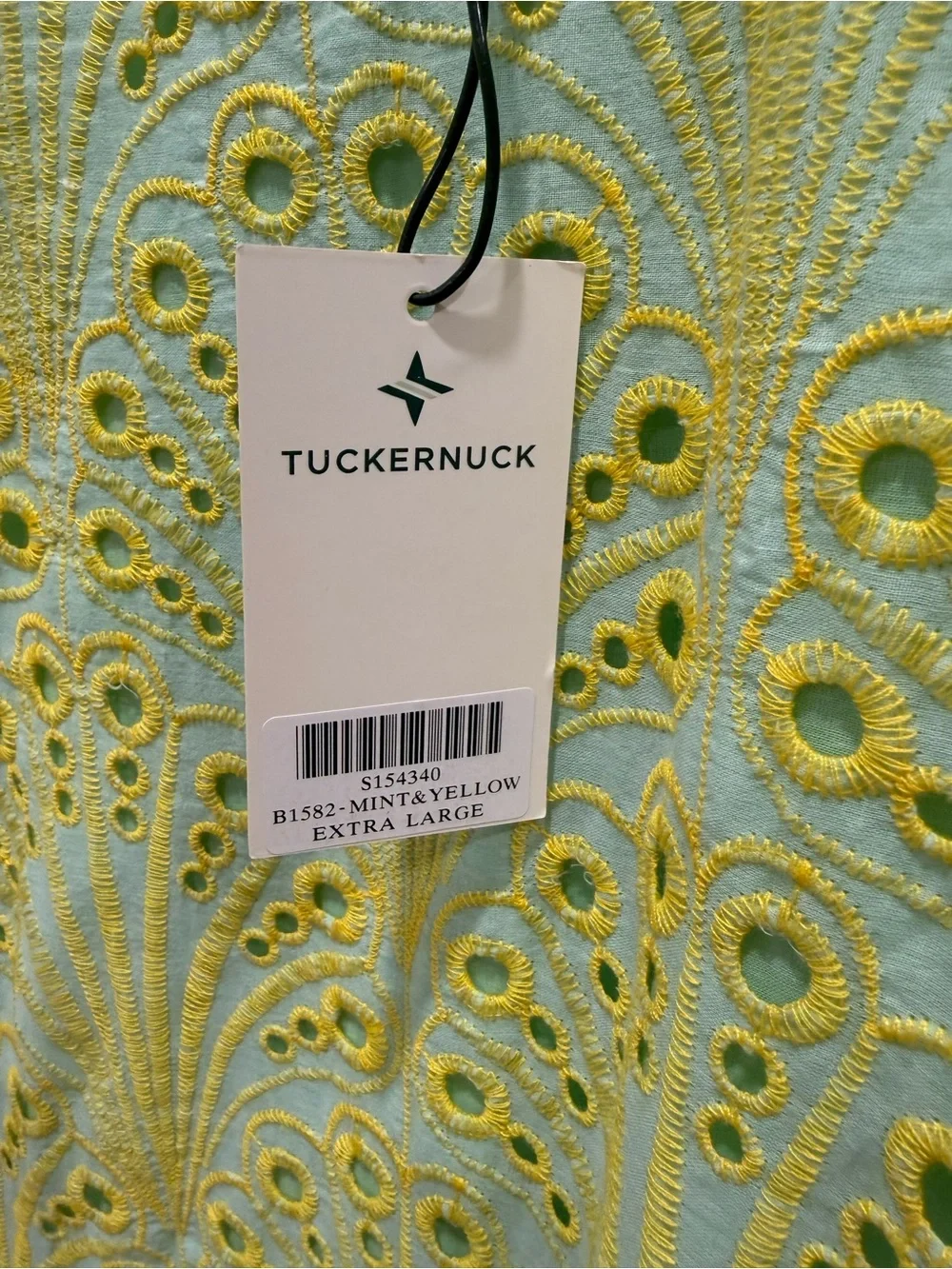 Tuckernuck Mint and Mimosa Eyelet Jamie Dress Sz XL - Picture 3 of 5